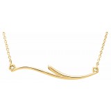 14K Yellow Curvilinear Bar 17.5 Necklace photo 4