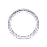 Gabriel & Co. 14k White Gold Contemporary Curved Wedding Band photo 2