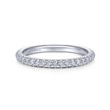 Gabriel & Co. 14k White Gold Contemporary Curved Wedding Band photo