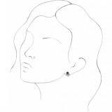 14K White Amethyst & 1/8 CTW Diamond Earrings photo 3