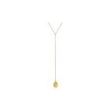 14K Yellow Gold Citrine 2 Inch Drop Y-Necklace photo