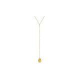 14K Yellow Gold Citrine 2 Inch Drop Y-Necklace photo