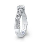 Shah Luxury Round Diamond Engagement Ring In 14K White Gold with Split Shank (Semi-Mount) photo 3