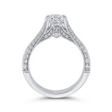Shah Luxury Round Diamond Engagement Ring In 14K White Gold with Split Shank (Semi-Mount) photo 4