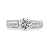 Shah Luxury Round Diamond Engagement Ring In 14K White Gold with Split Shank (Semi-Mount) photo