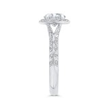 Shah Luxury 14K White Gold Round Diamond Double Row Engagement Ring with Split Shank  (Semi-Mount) photo 3