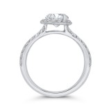 Shah Luxury 14K White Gold Round Diamond Double Row Engagement Ring with Split Shank  (Semi-Mount) photo 4