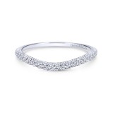 Gabriel & Co. 14k White Gold Contemporary Curved Wedding Band photo