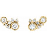 14K Yellow 1/4 CTW Diamond Scattered Bezel-Set Earrings photo 2