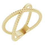 14K Yellow Criss-Cross Rope Ring photo