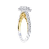 Shah Luxury 14K Two-Tone Gold Princess Cut Diamond Halo Engagement Ring (Semi-Mount) photo 3