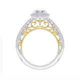 Shah Luxury 14K Two-Tone Gold Princess Cut Diamond Halo Engagement Ring (Semi-Mount) photo 4