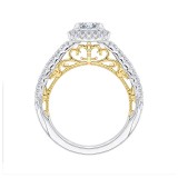 Shah Luxury 14K Two-Tone Gold Princess Cut Diamond Halo Engagement Ring (Semi-Mount) photo 4