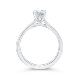 Shah Luxury 14K White Gold Emerald Cut Diamond Solitaire Plus Engagement Ring (Semi-Mount) photo 4