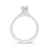 Shah Luxury 14K White Gold Emerald Cut Diamond Solitaire Plus Engagement Ring (Semi-Mount) photo 4