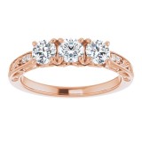 14K Rose 3/4 CTW Diamond Anniversary Band photo 3