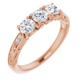 14K Rose 3/4 CTW Diamond Anniversary Band photo