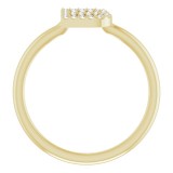 14K Yellow 1/8 CTW Diamond Initial B Ring photo 2