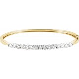 14K Yellow/White 2 1/8 CTW Diamond Bangle 7 Bracelet photo