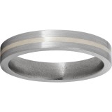 Titanium Flat Band with a 1mm Sterling Silver Inlay and Satin Finish photo