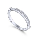 Gabriel & Co. 14k White Gold Contemporary Diamond Wedding Band photo 3