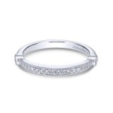 Gabriel & Co. 14k White Gold Contemporary Diamond Wedding Band photo