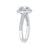 Shah Luxury Round Diamond Cathedral Style Engagement Ring In 14K White Gold (Semi-Mount) photo 3