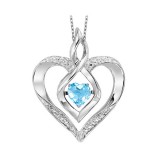 Gems One Silver Diamond (1/50 Ctw) & Created Blue Topaz (1/4 Ctw) Pendant photo