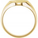 14K Yellow 12x10 mm Oval Signet Ring photo 2