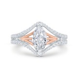 Shah Luxury 14K Two-Tone Gold Diamond Engagement Ring (Semi-Mount) photo