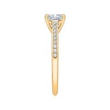 Shah Luxury 14K Yellow Gold Princess Cut Diamond Solitaire with Accents Engagement Ring (Semi-Mount) photo 2