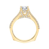 Shah Luxury 14K Yellow Gold Round Diamond Engagement Ring with Split Shank (Semi-Mount) photo 4