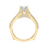 Shah Luxury 14K Yellow Gold Round Diamond Engagement Ring with Split Shank (Semi-Mount) photo 4