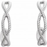 Platinum 17x3.6 mm Rope Hoop Earrings photo 2