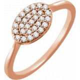 14K Rose 1/5 CTW Diamond Oval Cluster Ring photo