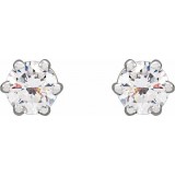 14K White 3.2 mm I2 1/4 CTW Diamond 6-Prong Wire Basket Earrings photo 2