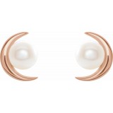 14K Rose Freshwater Cultured Pearl Earrings photo 2