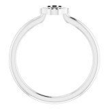 14K White Hamsa Stackable Ring photo 2