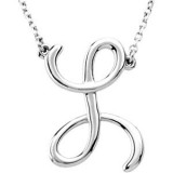 14K White Script Initial L 16 Necklace photo