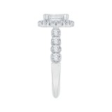 Shah Luxury 14K White Gold Emerald Diamond Halo Engagement Ring (Semi-Mount) photo 3