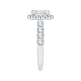 Shah Luxury 14K White Gold Emerald Diamond Halo Engagement Ring (Semi-Mount) photo 3