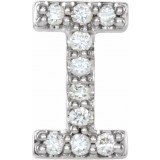 14K White .04 CTW Diamond Single Initial I Earring photo