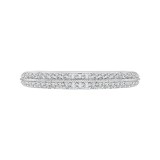 Shah Luxury 14K White Gold Euro Shank Diamond Wedding Band photo
