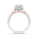 Shah Luxury 14K Two-Tone Gold Round Diamond Floral Engagement Ring (Semi-Mount) photo 4