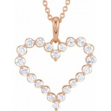 14K Rose 1 CTW Diamond Heart 18 Necklace photo