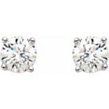 14K White 1/2 CTW Diamond Stud Earrings photo 2