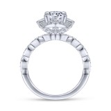 Gabriel & Co. 14k White Gold Art Deco Halo Engagement Ring photo 2