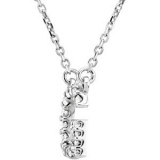 14K White Initial G 1/8 CTW Diamond 16 Necklace photo 2