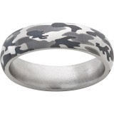 Titanium Domed Band with Camo Laser Engraving photo