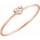 14K Rose .03 CTW Diamond Petite Heart Ring photo